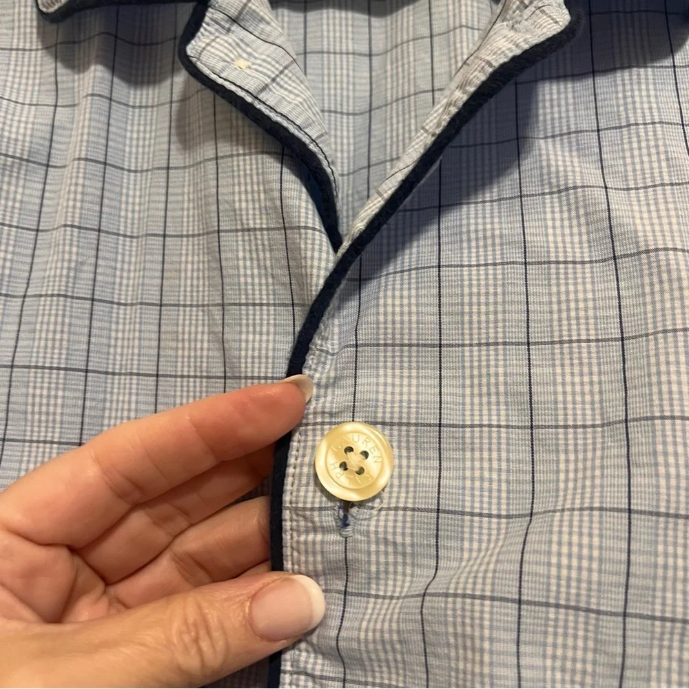 Polo Ralph Lauren Light Blue Checkered Sleep Shirt